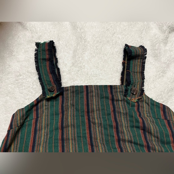 𝅺Honey Belle cropped striped tank with bottons and raw hem - Picture 3 of 4